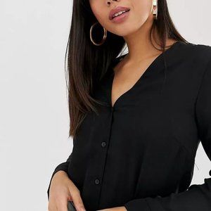 ASOS Relaxed Boxy Black Shirt Size 4